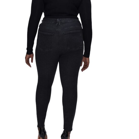 Good American NWT Good Legs Black Stretch Denim Skinny Jeans Plus Size 24 - Picture 2 of 12